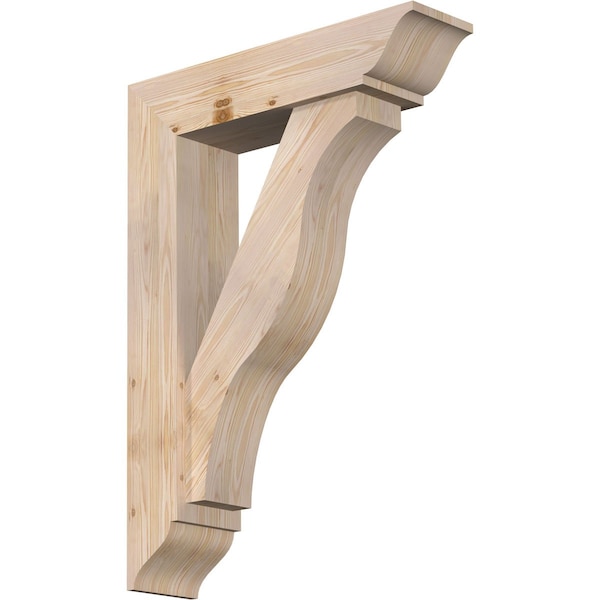 Ekena Millwork Funston Traditional Smooth Bracket w/ Offset Brace, Douglas Fir, 7 1/2"W x 30"D x 42"H BKT0806X30X42FST01SDF - main